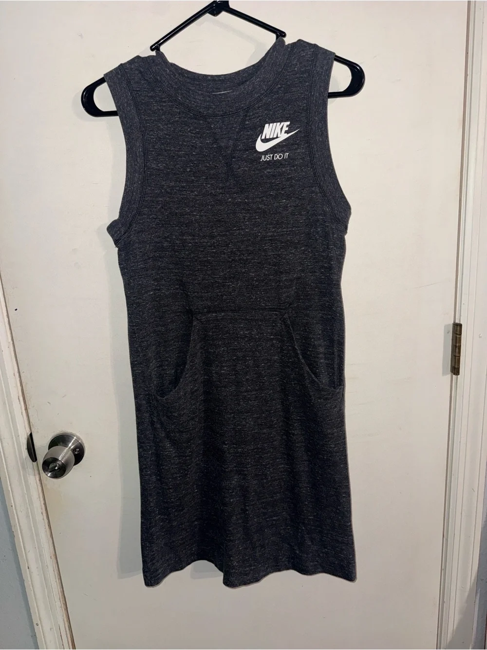 Nike Gray Sleeveless Hoodie Dress with White Logo